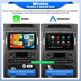 [2+64G] Android 15 Car Radio Stereo for Ford F150/F250/F350 2004-2014 with Wireless Carplay,7” Touch Screen Car Stereo with Mirror Link Bluetooth FM/RDS WiFi GPS SWC HD Backup Camera