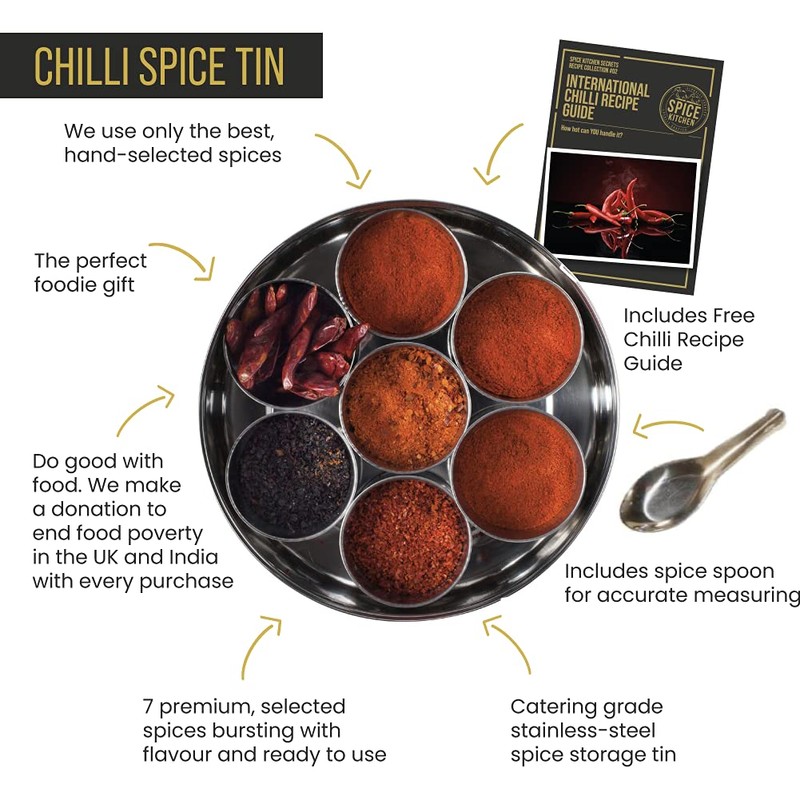 Spice Kitchen International Chilli Collection includes 7 premium, selected chillies