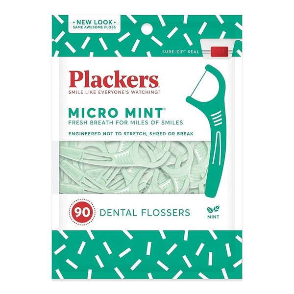 Plackers Plackers Micro Mint Dental Floss Picks, 90 Count (Pack