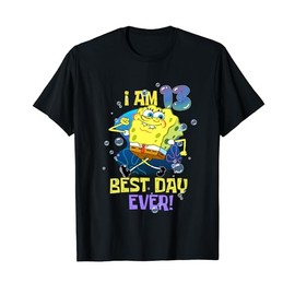 Mademark x SpongeBob SquarePants - Spongebob I Am 13 Best Day Ever 13th Birthday Kids Spongebob T-Shirt