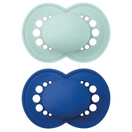 MAM Original Matte Baby Pacifier, Nipple Shape Helps Promote Healthy Oral Development, Sterilizer Case, 2 Pack, 16+ Months, Boy