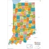 Indiana Counties Map - Standard - 36" x 52.25" Laminated