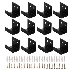 12Pack Wall Hanger Fastener,Heavy Duty Tile Hanger,Stainless Steel Wall Mount Brackets Hook,for Tile,Picture Frames,Mirrors & SignageDisplay (Black, Large)