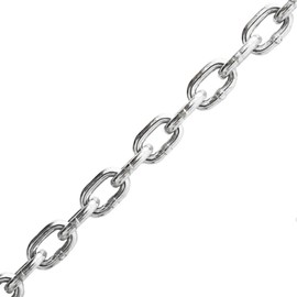 Heavy Duty Galvanized Chain Links Extra Strong Welded Dipped Shiny Chrome Plated and Polished DIY for Fence Gate Bike Cycle Security Lock (5mm, 1.5 metre)