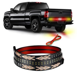 PIFOOG Truck Tailgate Light Bar 48 Inch LED Strip for Pickup Car SUV Rear Tail Warning Lighting Strips Double Row Amber White Red Brake Turn Signal Reverse Running Lights Waterproof 12V - 28V