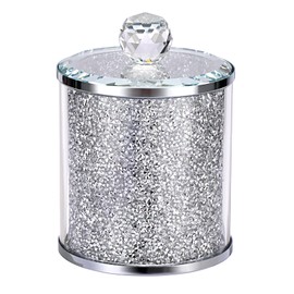 BTSKY 1pcs Crushed Diamond Storage Canister with Lid - Sparky Glass Container for Sugar, Coffee, Tea, Candies, Kitchen Glass Modern Decor Counter Decoration