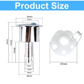 Toilet Flush Button – Round Head Dual Push Button for Dual Flush System, Durable and Easy to Install, Compatible with Standard Toilets