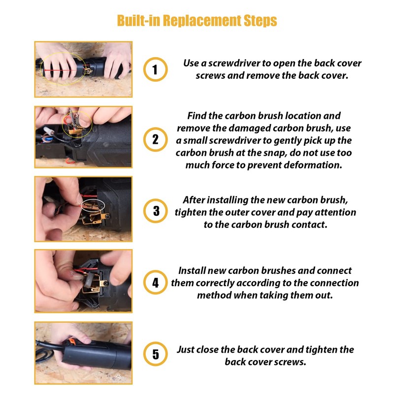 30Pcs 10 Sizes Electric Motor Carbon Brushes Replacement for Power