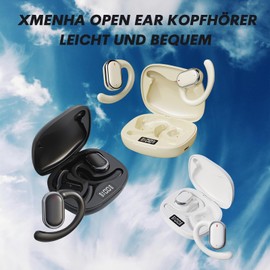 Open Ear Kopfhörer Bluetooth kabellos Sport Luftleitung drahtlos schnurlos Kopfhoerer Ohrhörer mit Ohrbügel Air Bone Conduction Headphones Knochenschall Headset Wireless Earbuds für Laufen Radfahren