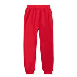 Kid Nation Kids Unisex Soft Brushed Fleece Casual Pull On Jogger Sweatpants with Pockets for Boys or Girls L Tomato Red