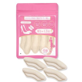 LINOFLE Heel Cushion, Prevents Blisting, 0.3 inch (8 mm) Thick, Prevents Paking, Heel Pads (Beige)