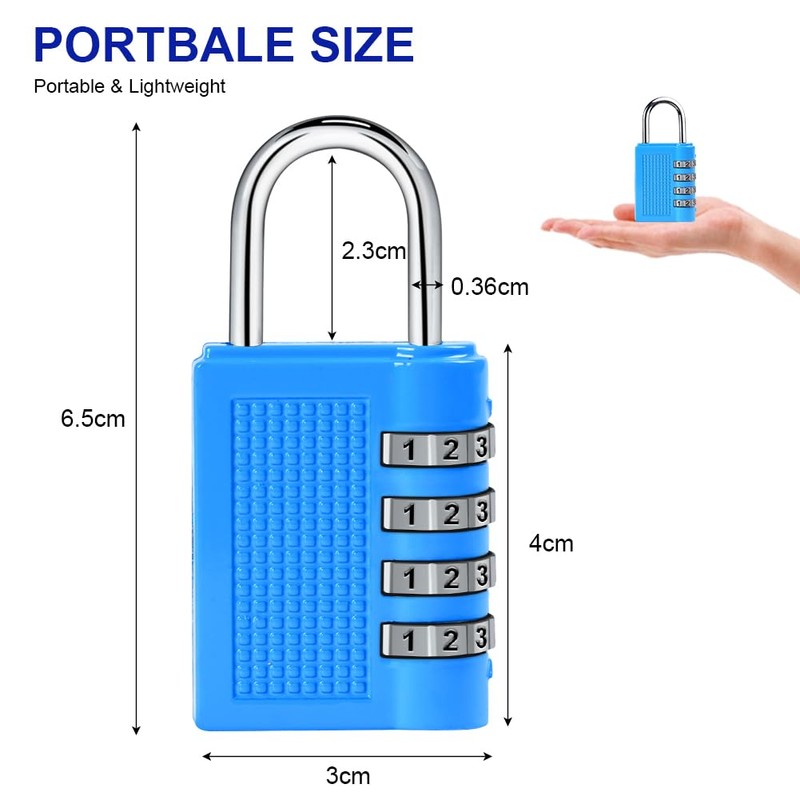 Flintronic Luggage Locks, 4Packs Combination Padlocks, 4-Digit Security Padlocks, Small