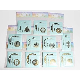 Ancient Sacred Geometry Energy Seal Large Medium Small 10 Piece Set Flower of Life Metatron Egg of Life Kabbalah Chakra (Yantra)