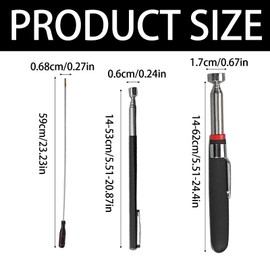 Limeow Pack of 3 1.5 lb 3 lb 5 lb rod magnet magnetic rod magnetic rod magnetic rod telescopic magnetic rod portable and easy to use for a variety of applications