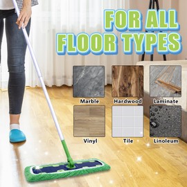 RuannoClean XL Mop Pads Compatible with Swiffer XL Dry Sweeping Cloths, Reusable Wet Pads Refill X-Large Size Fits for Swiffer XL Wet Pads Refills -for Surface Hardwood Floor Cleaning, 2 Pack