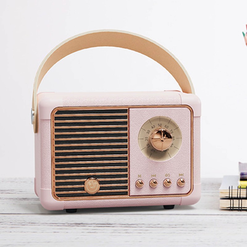 Bluetooth Speaker Compact Portable Retro Look HIFI Stereo Sound Multifunctional