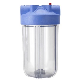 Pentair Pentek 166219 Big Clear Filter Housing, 1" NPT #10 Whole House Heavy Duty Water Filter Housing with Pressure Relief Button, 10-Inch, Blue/Clear