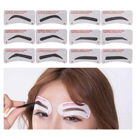 60 PCS Eyebrow Stencils 6 Styles Non-Woven Shaping Grooming Stencil Kit Eyebrow Drawing Guide Makeup Template DIY Tools For Beginners