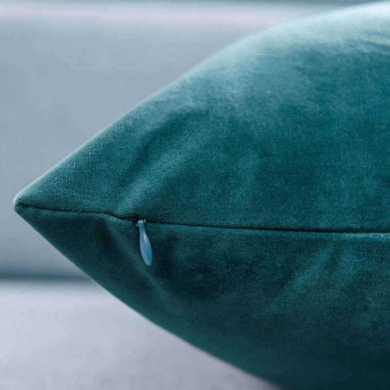 JUSPURBET 12x20 Peacock Blue Lumbar Velvet Throw Pillow Cover Set