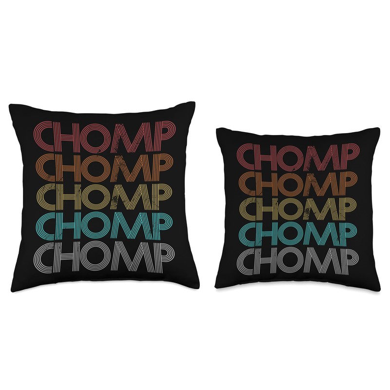 Retro Vintage Chomp Throw Pillow