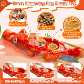 BellaWagg Dog Toy for Aggressive Chewers:Tough Chew Toys for Medium & Large Breeds,Crocodile Dog Toy Reduce Pet Anxiety and Boredom to Keep Them Busy,Milk Flavored