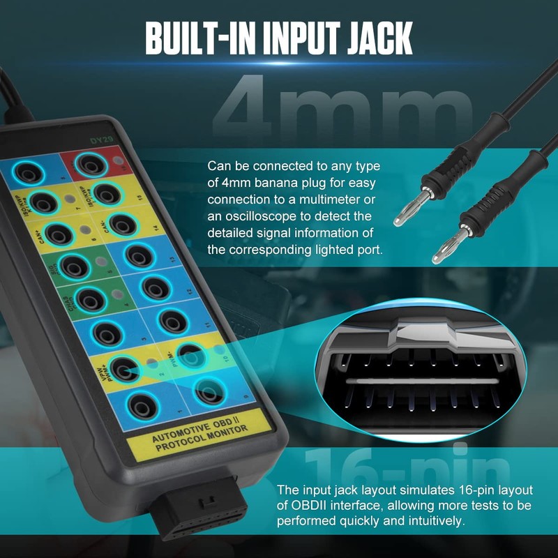 OBD2 Breakout Box Powerful OBDII Protocol Detector Communication/Power/Ground Detection Breakout