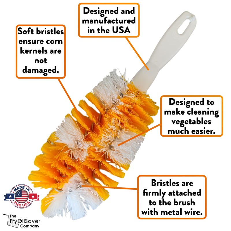 Corn De-Silker Brush | Bristled Veggetable Scrubber for Brushing Carrots,