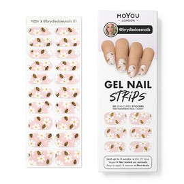 MOYOU LONDON Semi Cured Gel Nail Strips - 20 Pcs. Nail Wraps for Salon-Quality Manicure - Works with Any UV Nail Lamp - Easy to Apply, Trim, & Remove Gel Nail Stickers