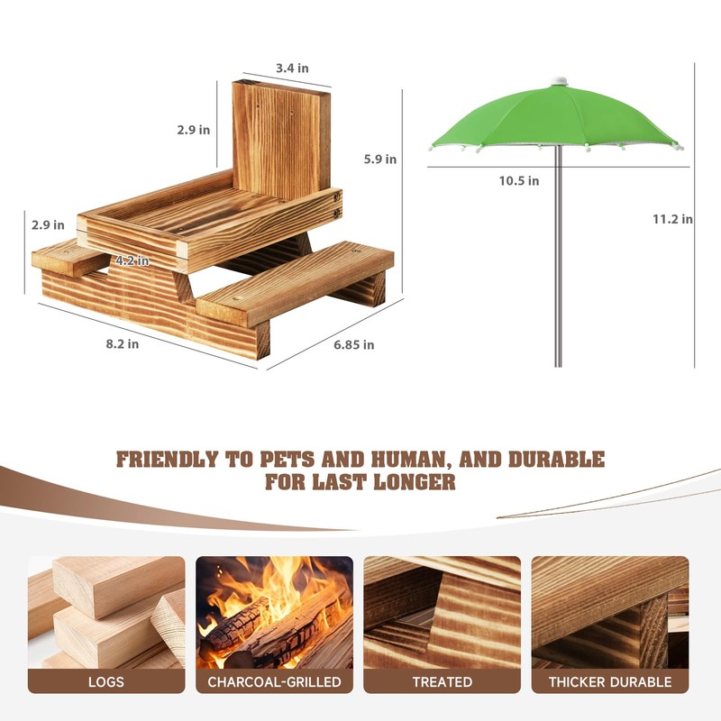 Gnodary Squirrel Feeder with Umbrella, Squirrel Feeders for Outside, Squirrel