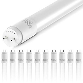 Sunco Lighting 10 Pack T8 LED 4FT Tube Light Bulbs Ballast Bypass Fluorescent Replacement, 6000K Daylight Deluxe, 18W=40W, Frosted Cover, Retrofit, Single Ended Power (SEP), Commercial Grade – UL