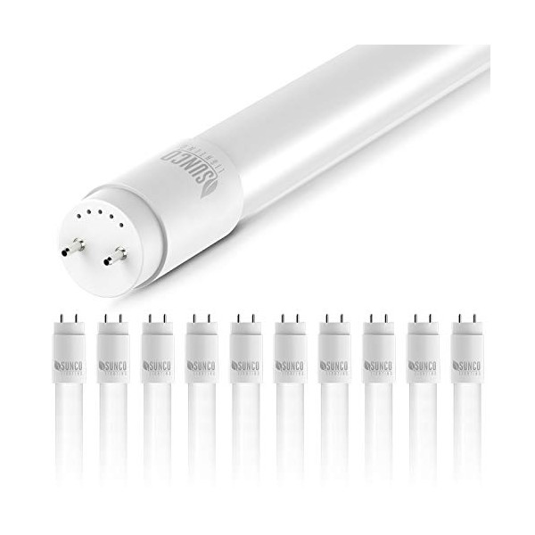 Sunco Lighting 10 Pack T8 LED 4FT Tube Light Bulbs