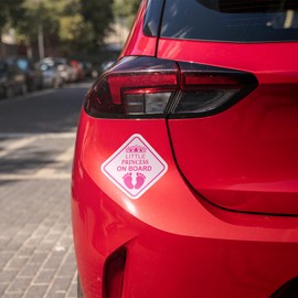 Orange Marchande Little Princess on Board Car Decal Baby On Board Sign Baby Girl Size 6" Inches (2-Pack) Baby On Board Stickers Waterproof UV Resistant. Used for Cars and Trucks.