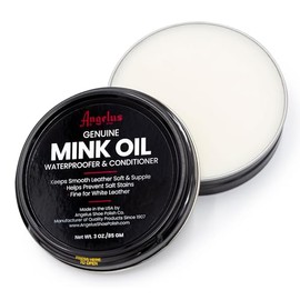 Angelus Mink Oil for Leather Boots 3 oz Metal Tin | All-Natural Leather Conditioner, Cleaner, Waterproof, Soften, & Restore- Made in USA