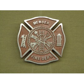 Annin 601701 Firefighter Cast Aluminum Grave Marker, Red