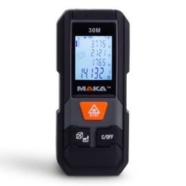 MAKA Digital Laser Rangefinder 30 m - Adjustable Measurement Reference - ±2 mm Accuracy - Pythagoras/Distance/Area/Volume Measurements