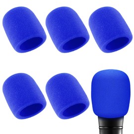 SGHAJIME 6Pcs Microphone Cover Foam Mic Cover Blue Handheld Microphone Windscreen Micro Foam Cover Filter for Karaoke DJ Broadcasting