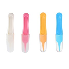 YIUIRUOI 4 Pieces of Cleaning Tweezers with Round Plastic Tips Used for Cleaning Ear Canals, Nasal Passages, and Umbilical Dirt.