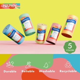 Napjoy Microfiber Cleaning Cloth Roll, Easy Tear Away Reusable Paper Towlels, 75 Pack Ultra Soft Micro Fiber Dish Cloths for Kitchen, Housekeeping, Window, Car, Garden, Bathroom, 11.8" x 11.8", Green