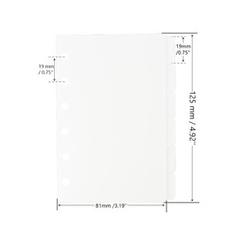 2 Pack A7 Binder Dividers 6 Tabs Clear Plastic Binder Index Tabs Planner Divider for Round Ring Binder Sheet Protector (Total 12 Dividers)
