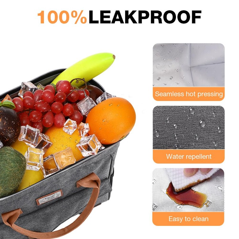 Lekespring Insulated Lunch Bag for Women, Leakproof Reusable Lunch Tote