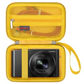 Elonbo Carrying Case for Panasonic Lumix LX10/ LX100/ ZS60/ ZS70/ ZS80/ ZS200/ ZS100 4K Digital Camera, Vlogging Camera Travel Bag Storage Cover, Mesh Pocket fits Battery Charger. Yellow