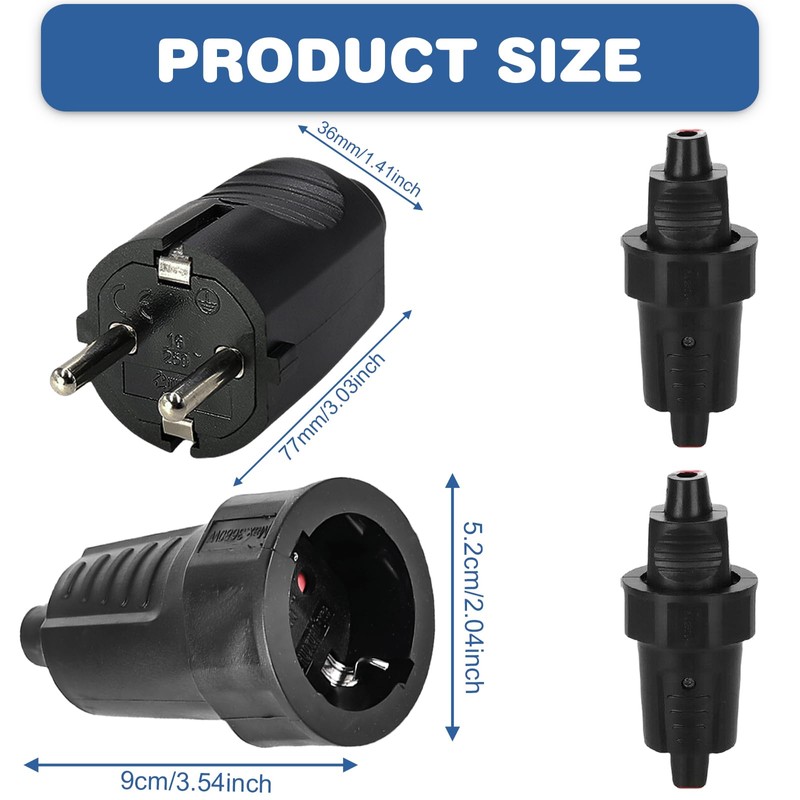 5 Pairs Schuko Plug Coupling, 250 V 16 A IP54