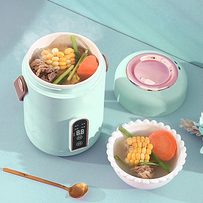 Mini Rice Cooker Efficient Heating Insulated Portable Multifunction Soup Porridge