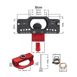 Parknshop Original 35mm Hinge Jig，Drilling Hole Puncher Hinge Jig Drill Guide Locator，Cabinet Hinge Jig for Door Cabinets Hinges Mounting