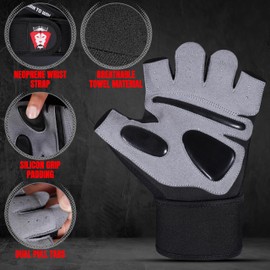 BORN TO WIN Gym Gloves Training Weight Lifting Gloves Men Women Wrist Supports Silicon Padded Breathable Extra Grip and Palm Protection Workout Gloves Cycling, Hanging, Pull Ups, Fitness (L)