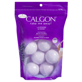 Calgon Take Me Away! Lavender & Honey Moisturizing Bath Soak Fizzies Bombs 8 - 2.1 Oz Balls