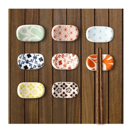 happykau Chopstick Rest, Soramame, Set of 8, Chopsticks Pillow, Chopstick Stand, Japanese Style, Japanese Pattern, Ceramic, Japanese Tableware, Funny, Cute, Chopsticks Rest, Tabletop Decoration, Small Box (Pattern 2)