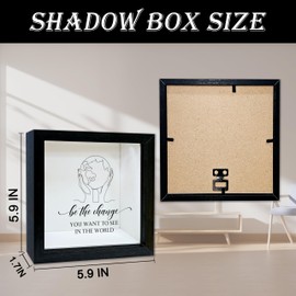 Adventure Fund Shadow Box Frame, Travel Fund Money Box with Slot, Motivational Quotes Adventure Memory Box, Inspirational Keepsake Shadow Box Gifts for Women, Decorative Wooden Money Savings -07