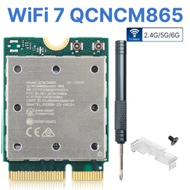WiFi 7 QCNCM865 M.2 Key E WiFi Card BT5.3 Tri-Band Network Card 5800Mbps M.2 Wireless Adapter for AMD Motherboards Win 11 Only