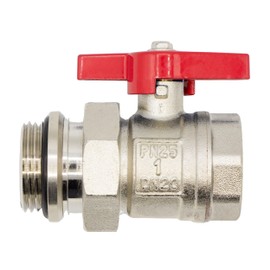 VARIOSAN Ball valve set for heating circuit distributor 16690, 1 inch, brass, self-sealing screw connection, e.g. for underfloor heating